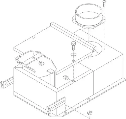 Montierte Bosch-Komponente mit einem Gehäuse, abnehmbarer Abdeckung und verschiedenen Schraublöchern, ideal für technische Anwendungen.